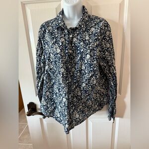 Liberty brand by J. Crew floral design size 16 girls navy blue with flowers.